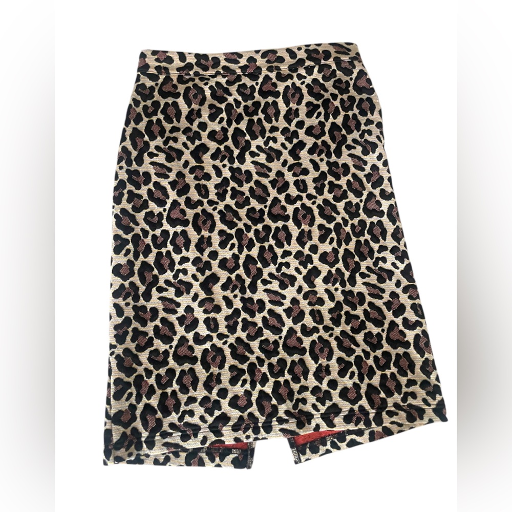Anthropologie Maeve Leopard Print Midi Pencil Skirt Size XS